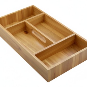 Premium Acacia Wood Multi-Compartment Organizer Tray - Sustainable Storage Solution
